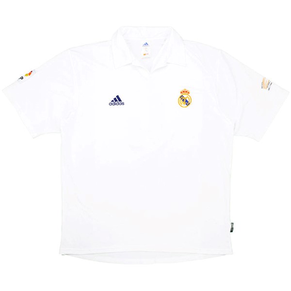 Camiseta Real Madrid Primera equipo Retro 2001 2002 Blanco